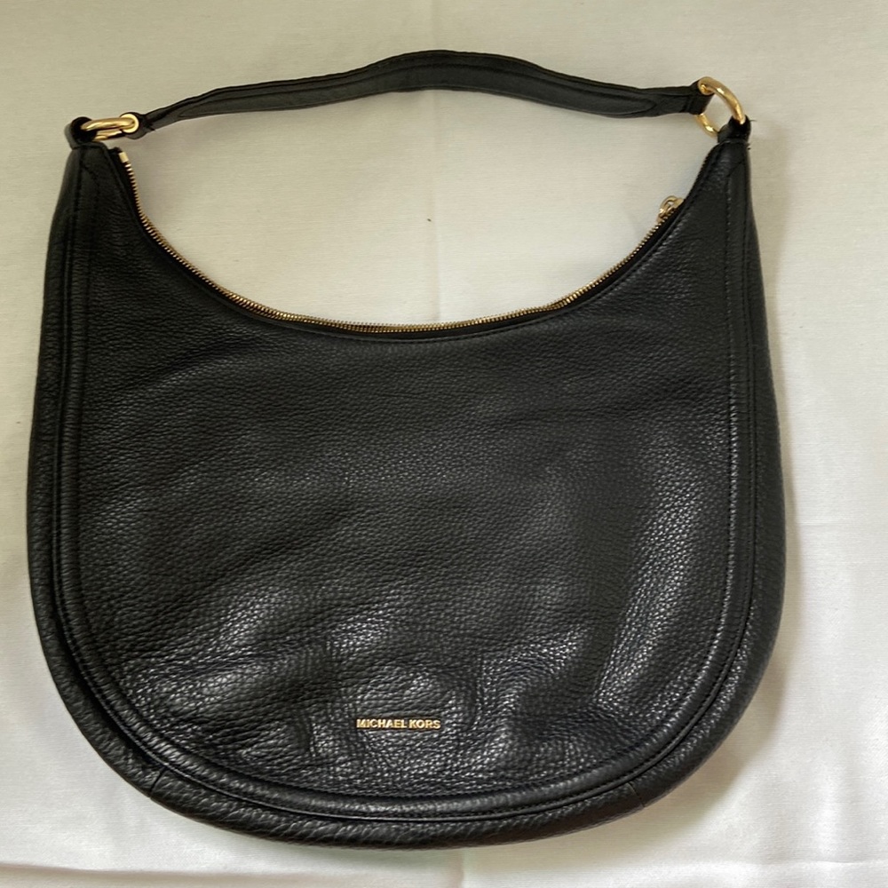 Michael Kors Lydia Large Black Pebble Leather Hobo